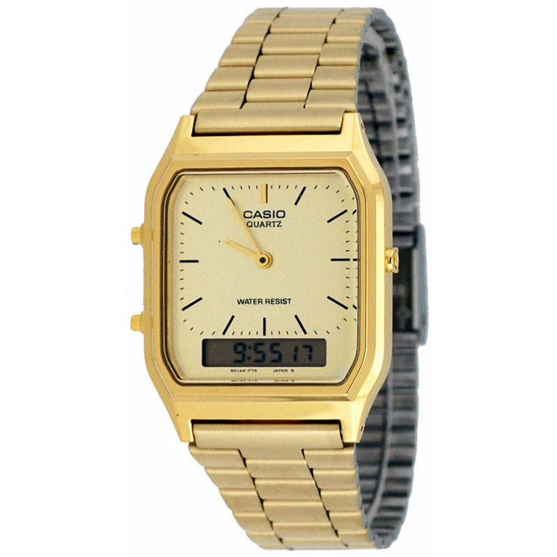 Mens Classic Combi Watch Gold with Gold Dial Casio AQ230GA9DMQYES at Rashmian Wholesale Mens Classic Combi Watch Gold with Gold Dial Casio AQ230GA9DMQYES at Rashmian Wholesale